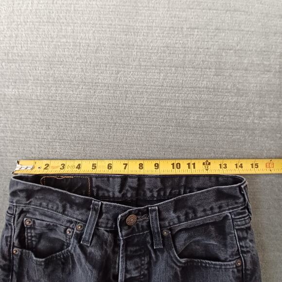 Levis 501 Jeans Mens 29x32 Black Stretch Casual Faded Button Fly Western Work - Picture 4 of 10